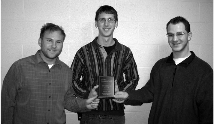 the team members pose with their 2nd place plaque